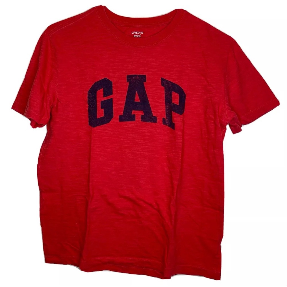Preowned Gap Men's Short Sleeve Crew Neck Logo Graphic Tee T-Shirt Small Red